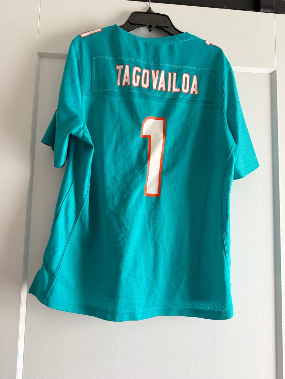 NFL Miami Dolphins Tua Tagovailoa Jersey Teal with Orange & White - Picture 3 of 4
